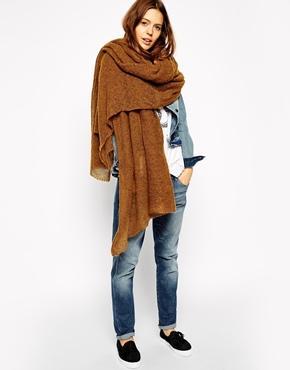 Asos Oversized Knit Scarf - Tobacco