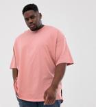 Asos Design Plus Oversized T-shirt With Side Split In Pink - Pink