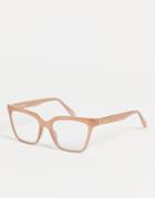 Quay Ceo Womens Blue Light Glasses In Beige-brown