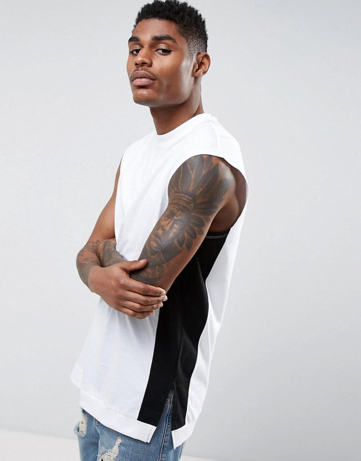 Asos Oversized Cut And Sew Tank - White