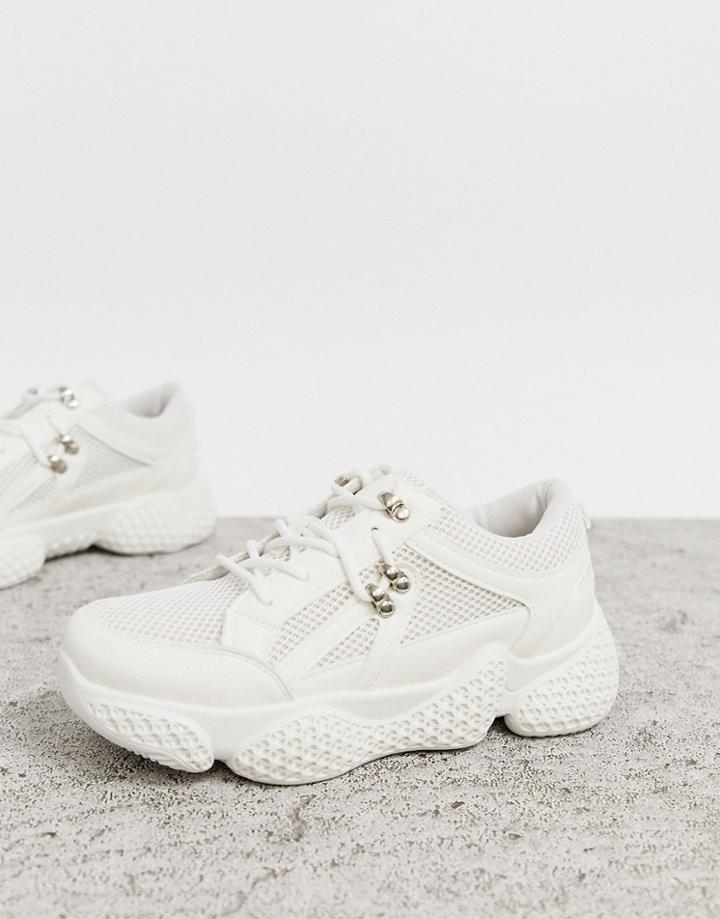 Public Desire Rexa Hiking Detail Sneakers In White