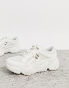 Public Desire Rexa Hiking Detail Sneakers In White