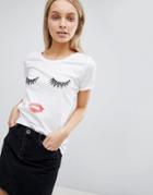 Only Face Print T-shirt - White