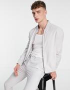 Asos Design Smart Bomber Jacket In Lilac - Part Of A Set-purple