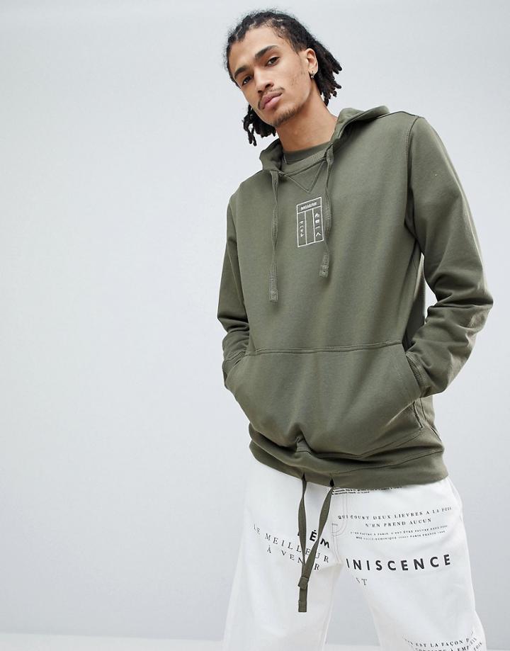 Maharishi Organic Cotton Hoodie With Embroidered Logo In Green - Green