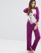 Ted Baker Sunlit Floral Jersey Pant - Purple