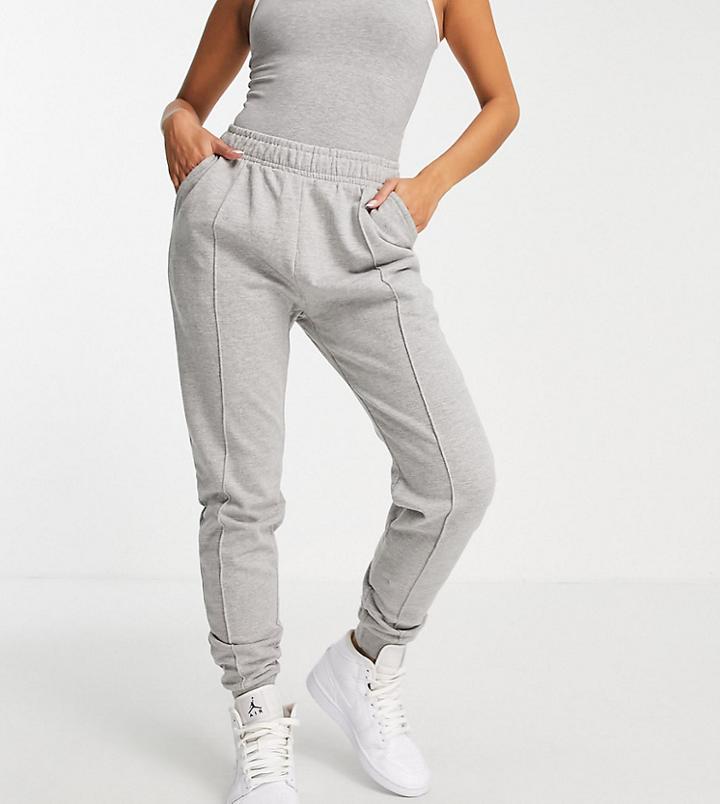 Threadbare Petite Paneled Sweatpants In Gray Heather - Part Of A Set-grey