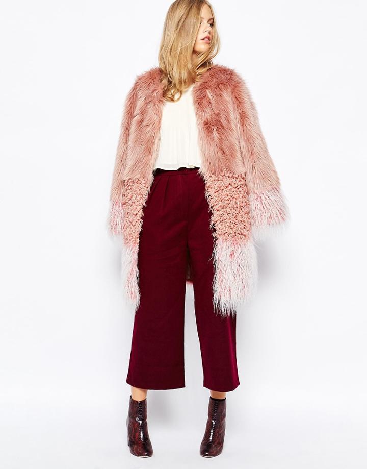 Lost Ink Wide Leg Pant With Pleat Front - Wine