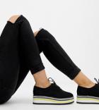 Asos Design Wide Fit Volt Flat Shoes-black