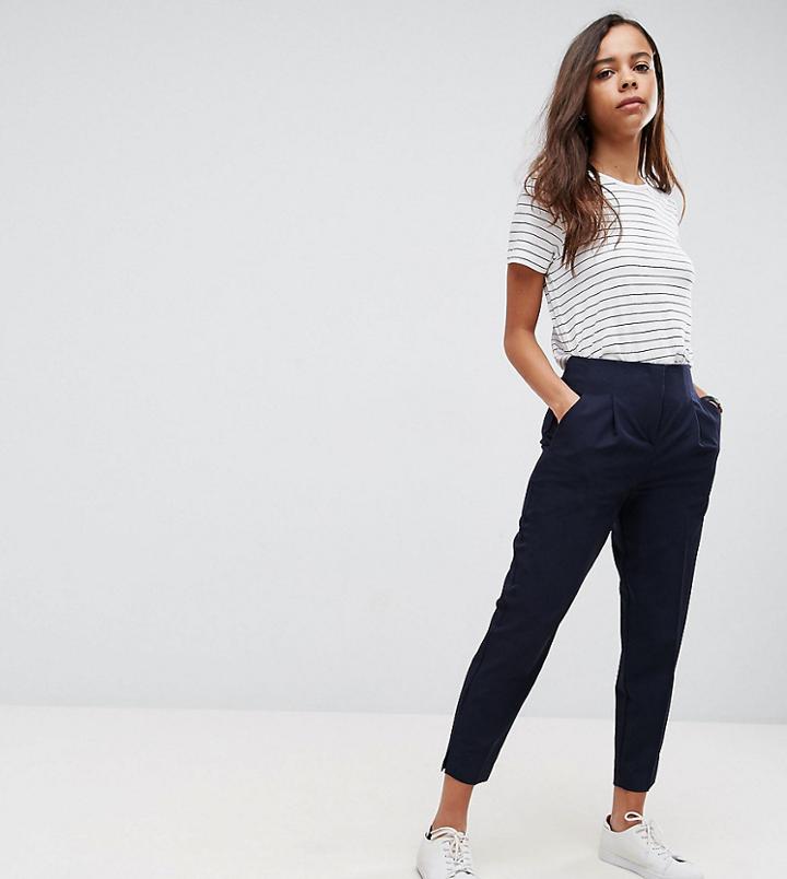 Asos Petite Mix & Match Highwaist Cigarette Pants - Navy