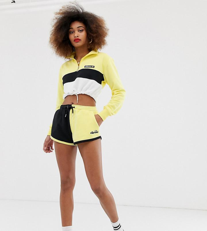 Ellesse Shorts With Side Logo In Color Block Two-piece - Yellow