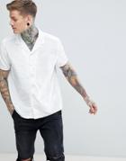Asos Party Oversized Burntout Shirt With Revere Collar In White - White