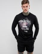 Religion Sweatshirt With Anarchy Spliced Print - Black