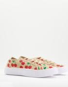 Asos Design Dizzy Lace Up Sneakers In Cherry Print-multi