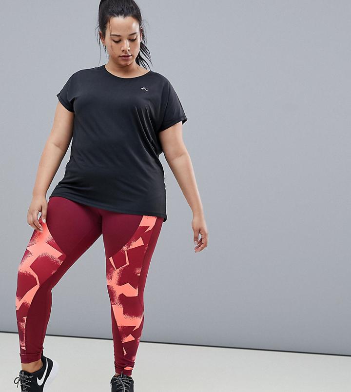 Only Play Plus Color Block Geo Printed Leggings - Multi