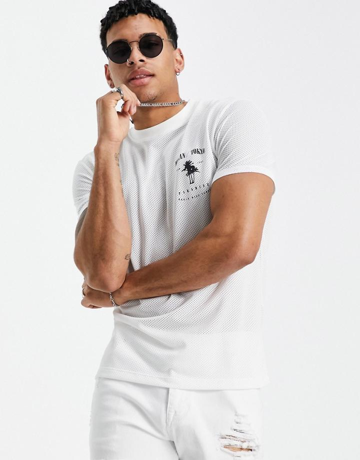 River Island T-shirt With Chest Print In White