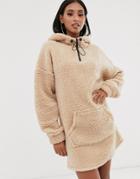 Asos Design Borg Hoodie Dress