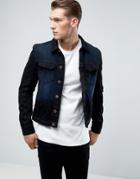 Juice Biker Detail Denim Jacket - Black