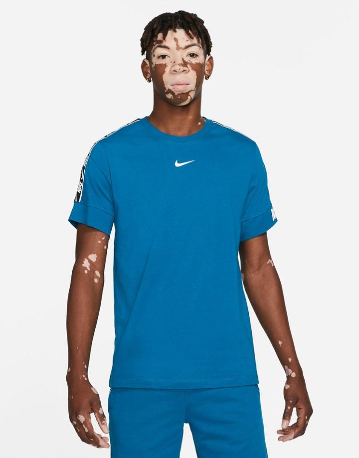 Nike Repeat Pack Taping T-shirt In Teal-green