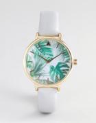 Asos Design Palm Print Watch - Gray
