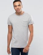 New Look Slub T-shirt In Light Gray - Gray