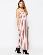 B.young Striped Maxi Dress - Marsala
