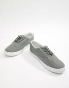New Look Lace Up Sneakers In Mid Gray - Gray