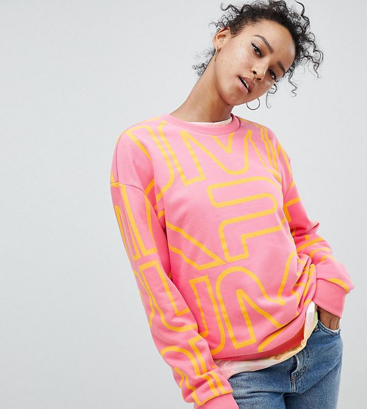Puma Exclusive To Asos Sweatshirt With All Over Logo In Pink - Pink