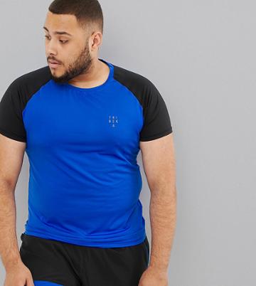 Tribeka Plus Colour Block Raglan Gym T-shirt - Black