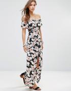 Wyldr Intuition Off The Shoulder Maxi Dress In Floral Print - Multi