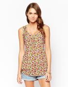 Pussycat London Tunic Top In Floral Print - Floral