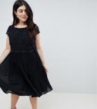 Lovedrobe Crochet Pleated Dress - Black