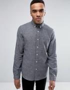 Asos Regular Fit Shirt In Gray Texture - Gray