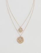Mango Disc Layer Necklace In Gold - Gold