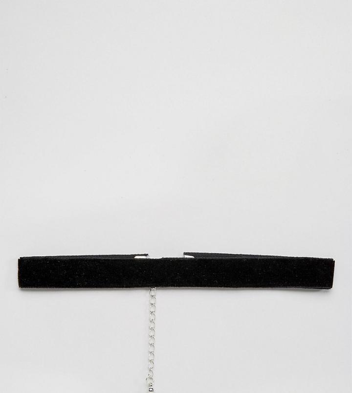 Reclaimed Vintage Inspired Velvet Choker Necklace - Black