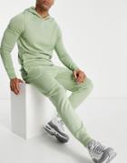 Asos Design Knitted Sweatpants In Sage Green - Part Of A Set