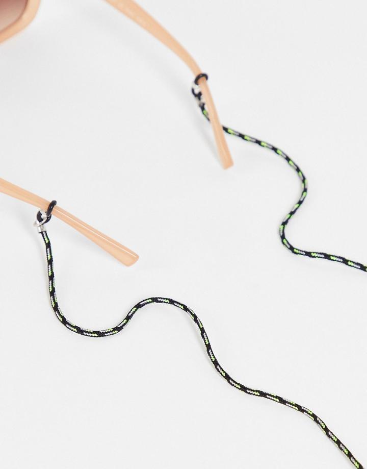 Asos Design Sunglasses Chain In Gray And Blue Cord-multi