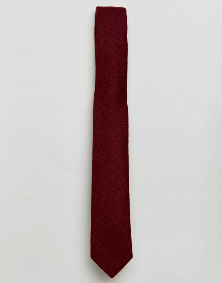 Gianni Feraud Plain Flannel Tie - Red