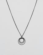 Asos Black Coated Necklace With Ditsy Charm - Black