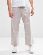 Asos Wide Leg Chinos In Light Gray - Silver Cloud