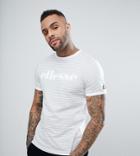Ellesse Striped Ringer T-shirt With Small Logo In Gray - Blue