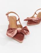 Asos Design Sherry Bow Kitten Heels - Pink