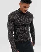 Asos 4505 Muscle Training Sweat In Leopard Print With Quick Dry-brown