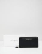 Emporio Armani Zip Around Purse With Hardware - Black