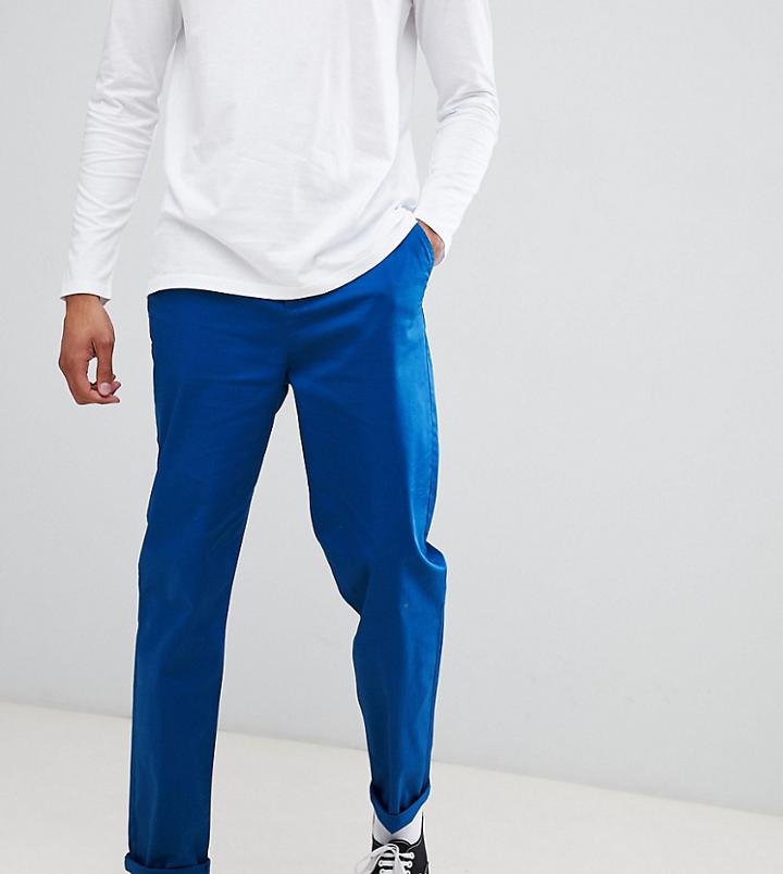 Asos Design Tall Skater Chinos In Royal Blue - Blue
