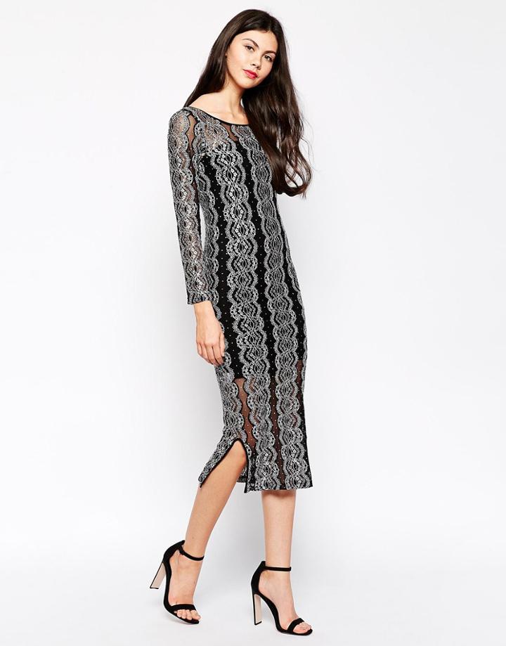 Ukulele Star Dress With Lace Overlay