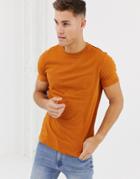 Asos Design Organic T-shirt With Crew Neck In Brown - Brown