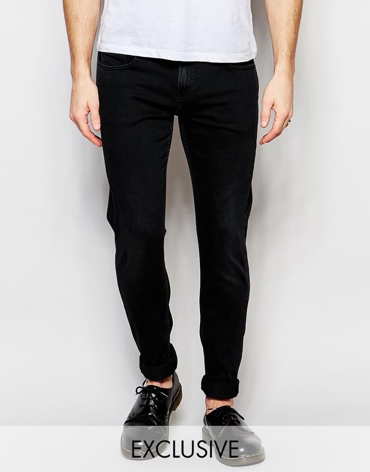 D.i.e. Smoke Super Skinny Jeans In Worn Black Wash - Black Wash 1