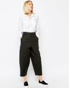 Asos White Ovoid Cropped Pants - Black
