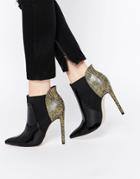 Asos Night Envious Of You Pointed Chelsea Ankle Boots - Black Patent